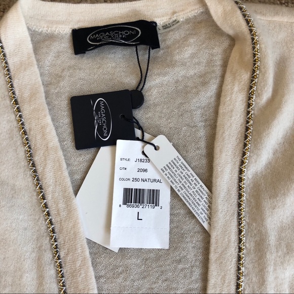⬇️Magaschoni cashmere cardiganset metallictrim NEW - Picture 8 of 8